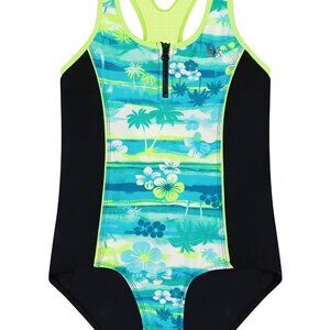 ZeroXposur Big Girls Swimsuit - One Piece UPF 30+ Bathing Suit LARGE Kids 14